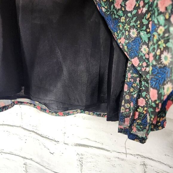 Nasty Gal V-Neck Long-Sleeve Floral Print Mini Dress Multi-Color Size 0 NWT - Picture 11 of 13